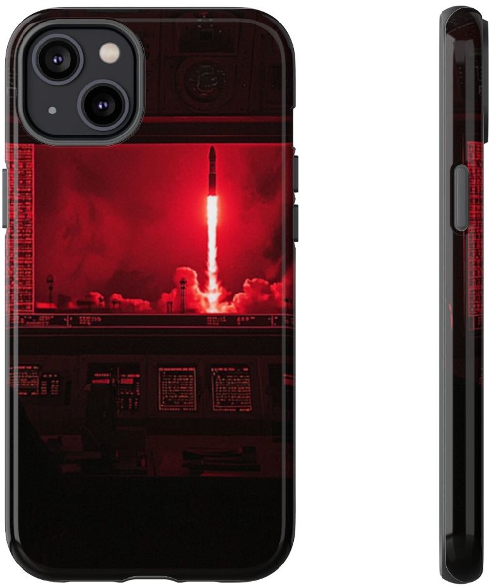 Raketlancering Controlekamer in Rood Licht – Telefoonhoesje Geschikt voor iPhone 14 Plus