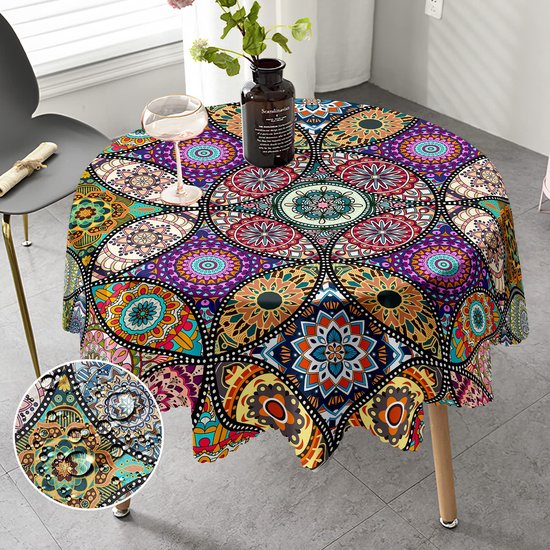 Tafelkleed anti-vlek blauw met zonnebloem | Franse Tafelkleden Tafelkleed anti-vlek blauw met zonnebloem | Franse Tafelkleden