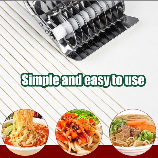 2Pcs Pasta Roller,Pasta Dough Cutter Noodle Grid Roller with Comfort Handle Spaghetti Maker Kitchen Cooking Tools — afbeelding 2
