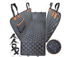 Hondendeken Auto Achterbank Met Harde Bodem - Autostoelhoes - Hondendeken Auto 137 x 147CM - Hondendeken - Waterdicht - Met Autogordel Hond - Geschikt voor kleine auto's