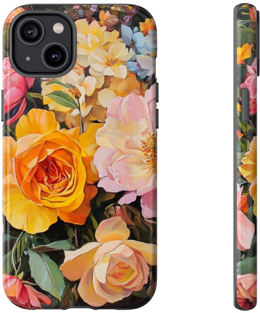 Kleurrijk Bloemenboeket Schildering – Telefoonhoesje Geschikt voor iPhone 14 Plus