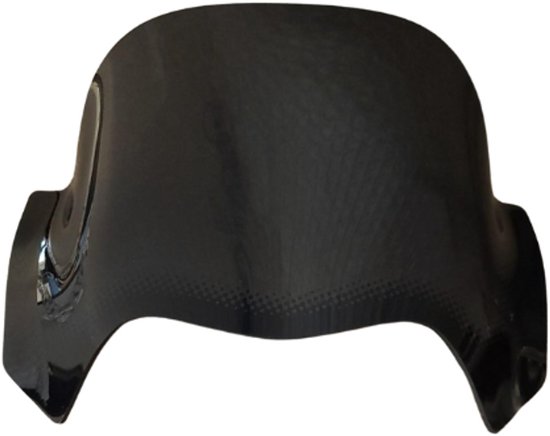 Zwart smoke windscherm met carbon look patroon, laag model.