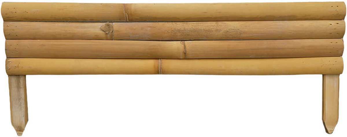 Bamboebaas® bamboe borderrand - 90x35 cm - Naturel - Natuurlijk borderhekje - Insteekomheining voor perkranden - Duurzaam bamboe