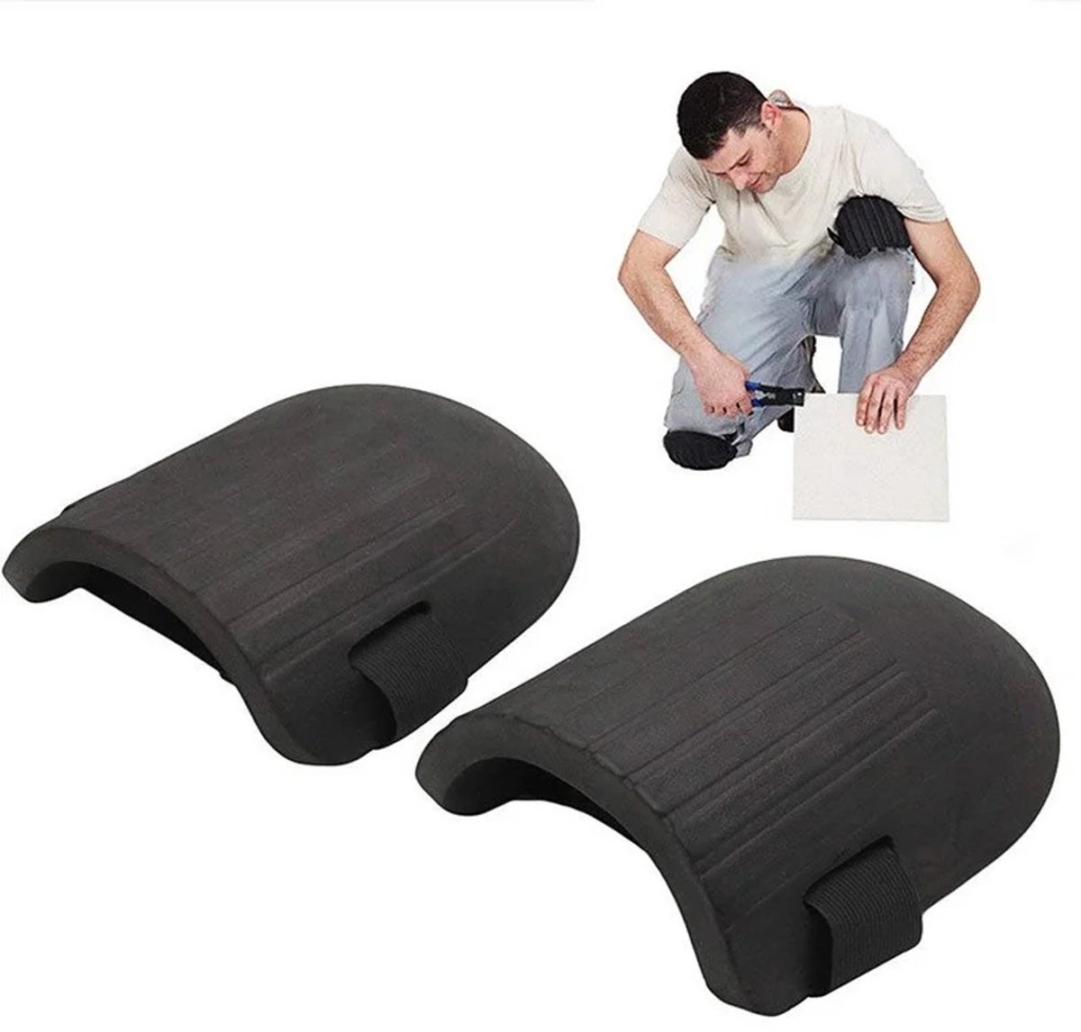 BukkitBow - Kniebeschermers Klussen - Tuinieren - Bouw - Verstelbaar - Zwart - Ergonomisch - 1 Paar - Universeel