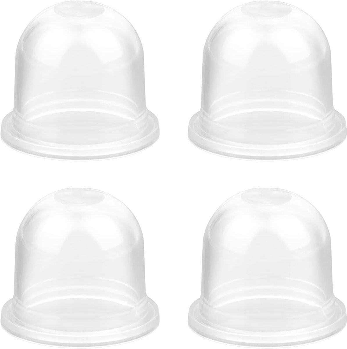 4-Pack Carburateur-primerballen - Universele benzine-primerballen - Carburateur-oliedoppen - Geschikt voor grasmaaiers, bladblazers, trimmers, grasmaaiers, heggenscharen, kettingzagen - 2,2 * 1,9 * 1,6 cm-Wit