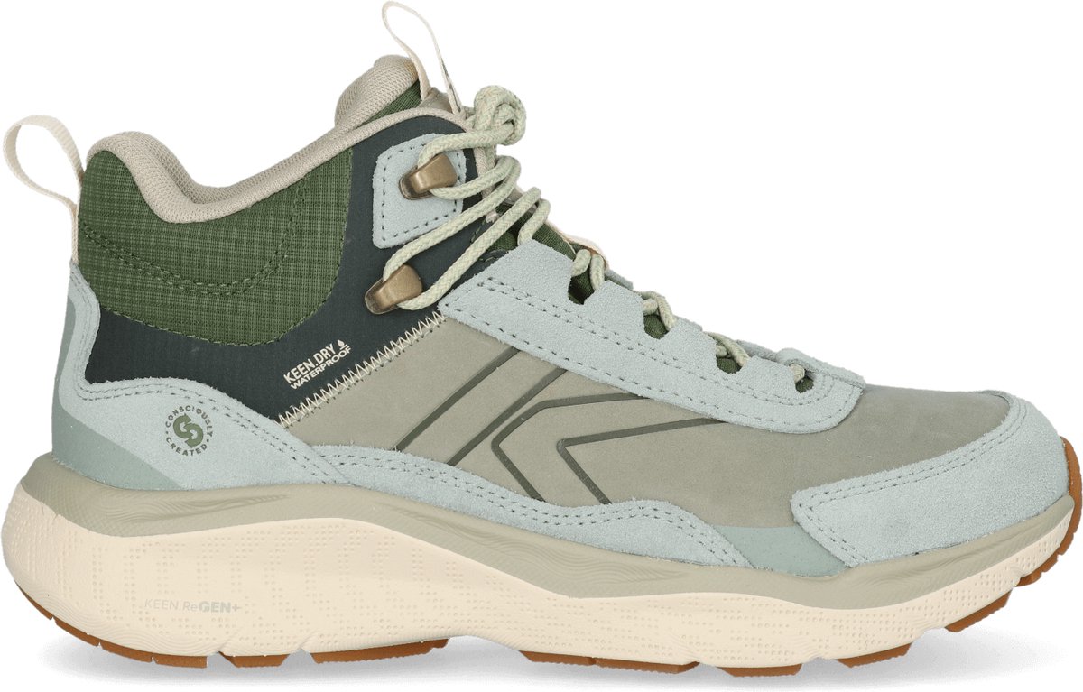 Keen Leiki Mid Leather Dames Wandelschoenen Iceberg /Bronze Blauw