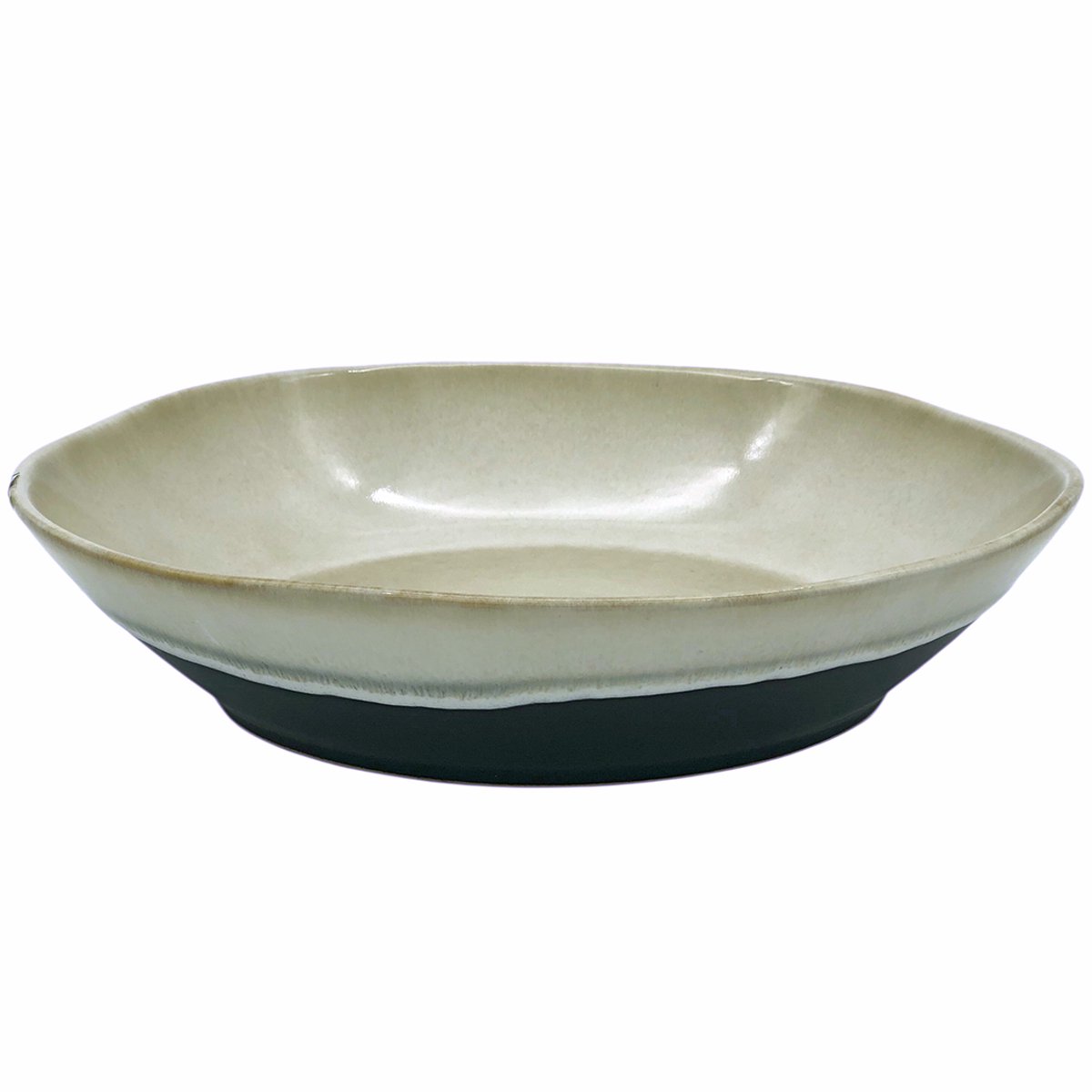 Lavandoux - Saladeschaal - Reactief Glazuur - Ø27,5cm - Zwart en Beige