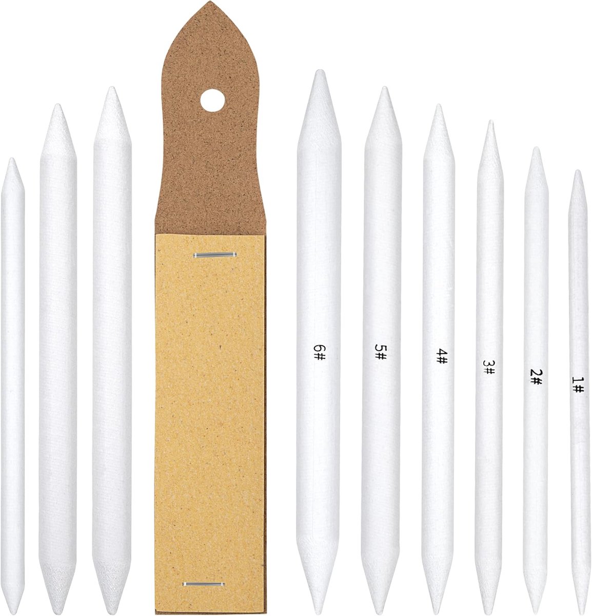 Mengsel papierwisserset - verblindende stronken - schuurpapier - puntenslijper voor tekenen en schetsen - 10 stuks