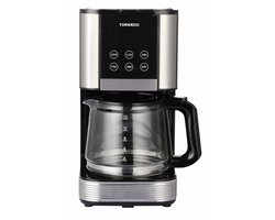Tornado TCM-1429B-GS Koffiezetapparaat – Filterkoffie – 1,5L – 12 Kopjes – 1000W – LED Touch Display – Warmhoudfunctie – RVS