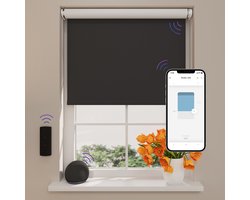 DTCH® Elektrisch Rolgordijn Verduisterend - Easy - Black - 90 x 190 cm - Motionblinds CMD-03
