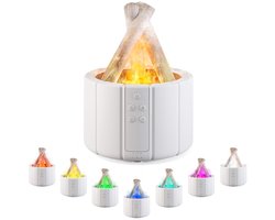 Luchtbevochtigers-Aromadiffusers-Vlam Diffuser-Diffuser met 7-kleuren licht-Luchtbevochtiger slaapkamer-Met afstandsbediening-Thuis - Ultra stil-Slimme timing-Geschikt voor binnen-planten- kantoor-auto-slaapkamer