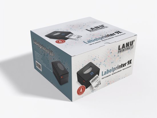Imprimante d'étiquettes 9X bundle - Imprimante d'étiquettes d'expédition thermique Bluetooth - Windows & Mac - Imprimante d'étiquettes d'expédition PostNL & DHL + 1 rouleau d'étiquettes