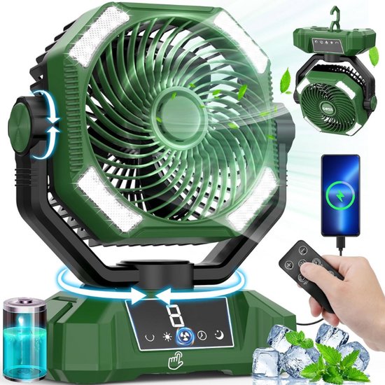 Draagbare Camping Ventilator LED 3 Speed Timing Draagbare Camping Ventilator LED 3 Speed Timing