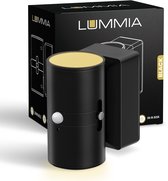 Zwarte Lummia wandlamp met verpakking, dimbaar, met bewegingssensor, zwart.