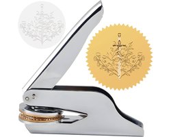CRASPIRE Book Embosser Seal Stamp Sword and Flower Stainless Steel Library Stamp Hand Held Embossing Seal Notary Embosser with Plastic Box for Envelopes Napkins Paper Official