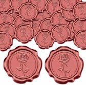 CRASPIRE 50 STKS 1 Doos Wax Seal Stickers Rode Wax Seal Stempel Zelfklevende Envelop Seal Stickers 1.18 inch/30mm voor Afdichting Envelope Kaarten Geschenkverpakking Scrapbooking (Magic Fles