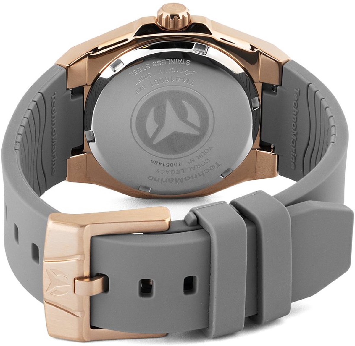 TechnoMarine CORAL - Legacy TM-416081 Dames Horloge - Waterdicht - Analoog - Quartz Uurwerk - Roestvrij Staal met rosegouden Wijzerplaat - 36mm