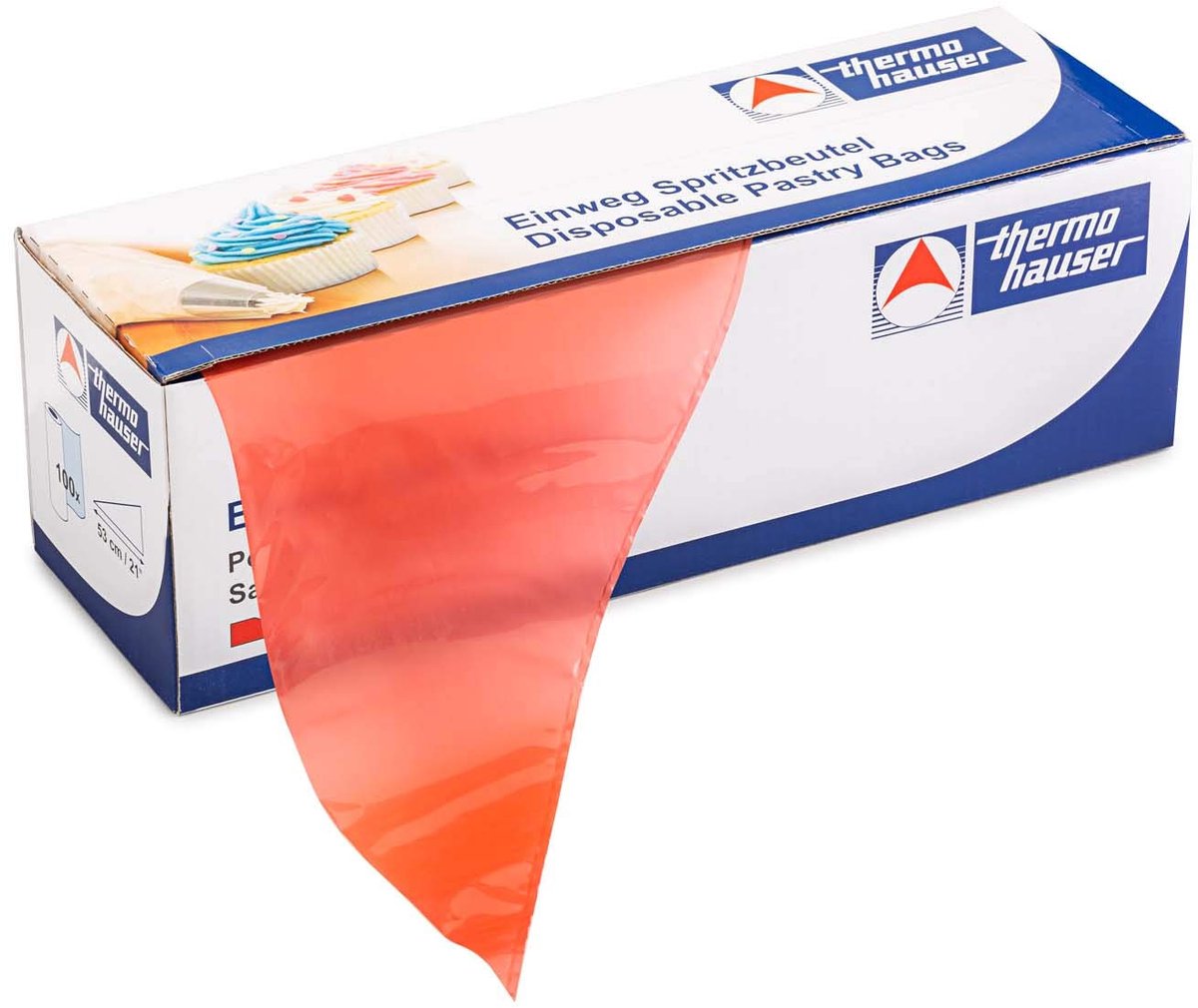 Thermohauser wegwerpspuitzakken (kunststof PE), Maximum Grip, rood, 100 stuks, 53,0 x 27,5 x 0,0075 cm