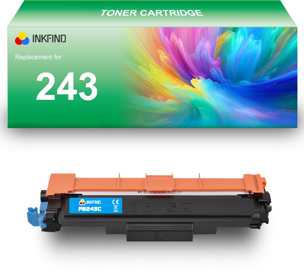INKFIND TN243 Cyaan tonercartridge compatibel met Brother TN243 TN-243 Cyaan toner cartridge - 1-pack Cyaan