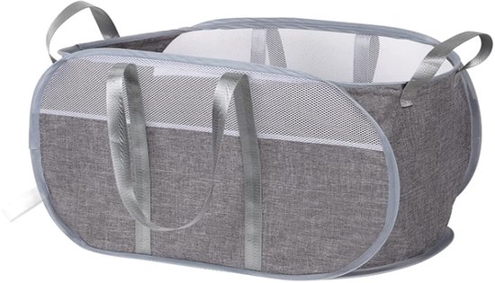 SAMMART 42L Opvouwbare Plastic Wasmand - Opvouwbare Pop Up Opbergcontainer/Organizer - Draagbare Mand - Ruimtebesparende Mand (Grijs/Leisteen Grijs (Set van 2