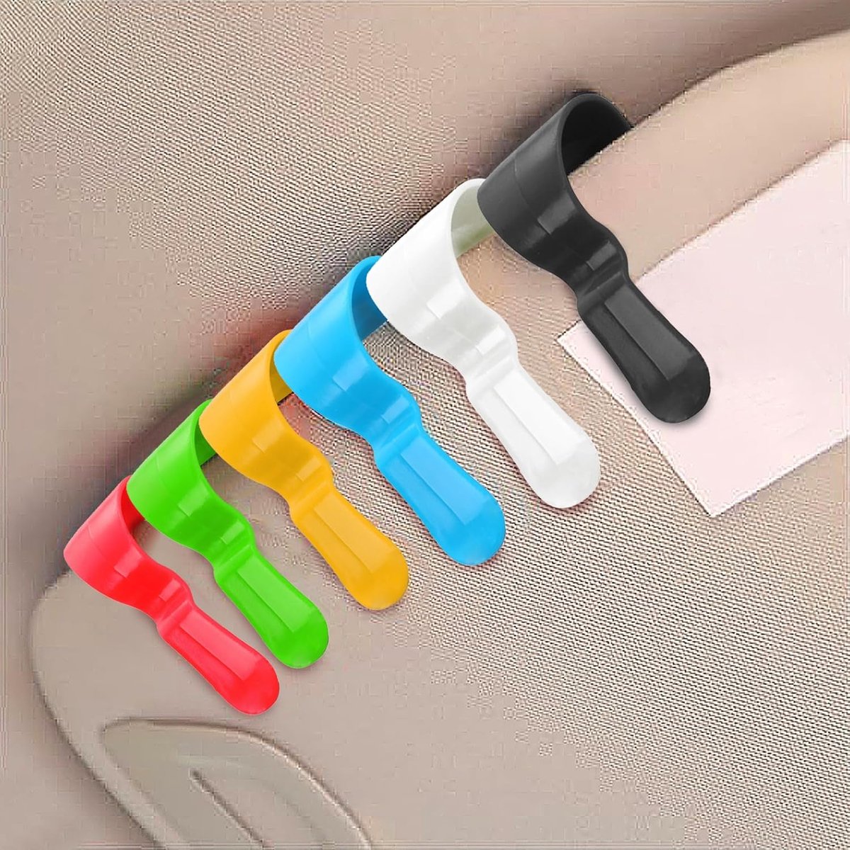 Image of 6 stuks brillenhouders voor de auto - zonneklep-organizer - interieurkaarthouder - auto-organizer voor zonnebrillen - brillenclip - zonneklep - auto-accessoires voor zonneklep