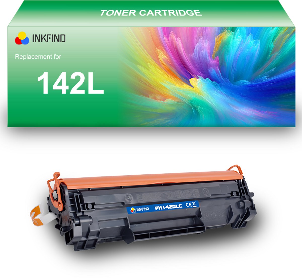 INKFIND 142L (XL versie voor W1420A ) Tonercartridge compatibel met HP 142A W1420A W1420XL 142L - 1-pack Zwart