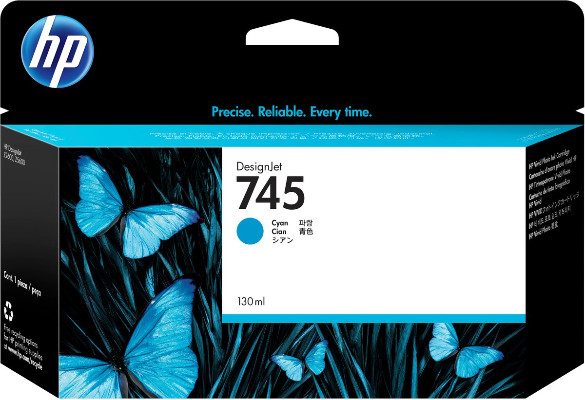 Image of HP 745 - Inktcartridge / Cyaan (F9J97A)