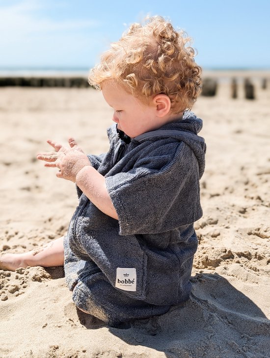 Bobbé - Kinderbadjas met rits - Donker Grijs Maat 1-2 van Bobbé — afbeelding 2