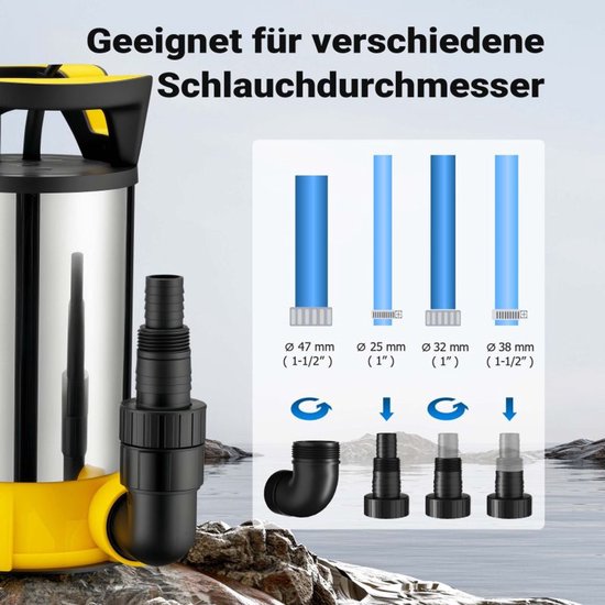 Dompelpomp Vuilwater - 400W - 7500 l/u - 7 m Dompeldiepte - Voor Sloten