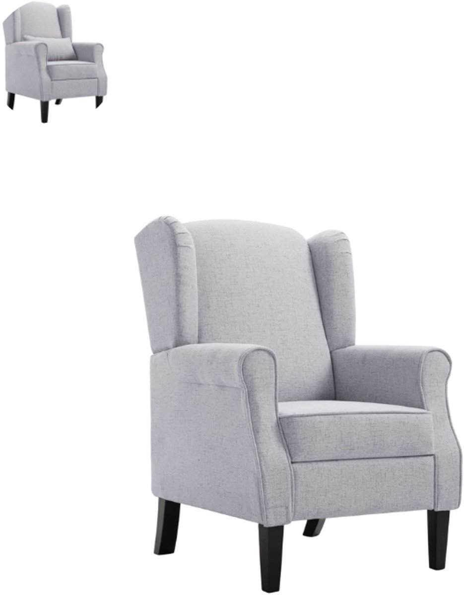 Relaxfauteuil - Fauteuil - Relaxstoel - Stoel - Met armleuning - Voor één Persoon - Zeer comfortabel - Lichtgrijs