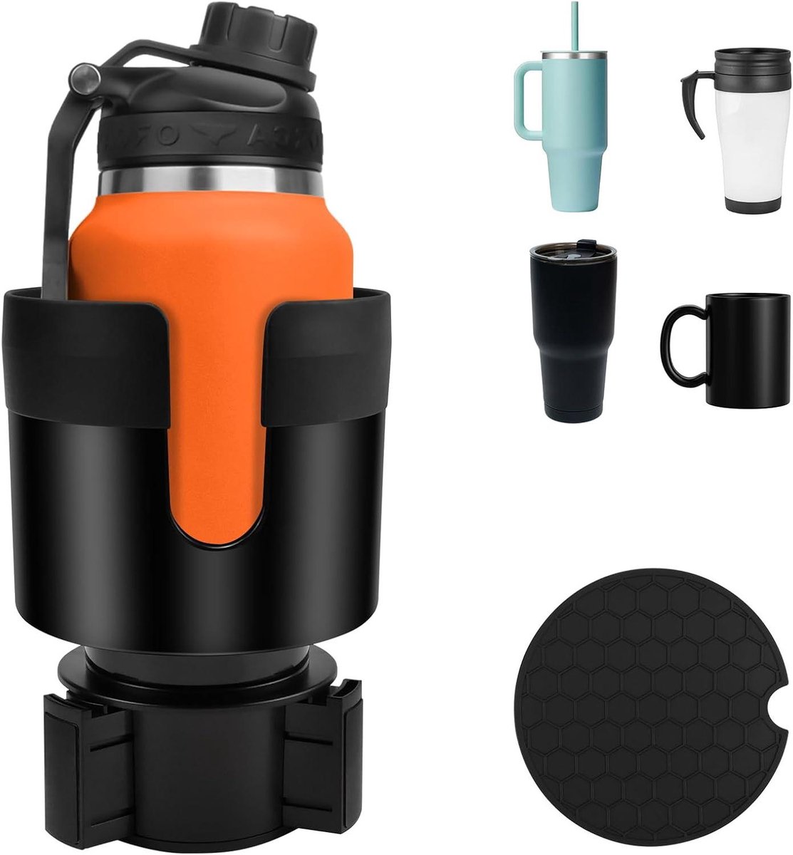 JGS Premium - Auto Bekerhouder Expander | Universele Flessenhouder voor Auto | Verstelbare Basis