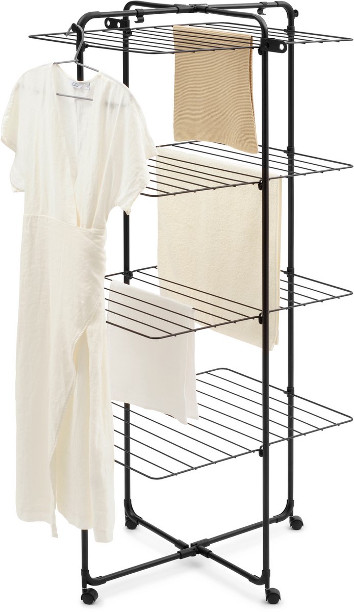 Brabantia HangOn Droogtoren - 30 m - Inklapbaar Wasrek - Matt Black
