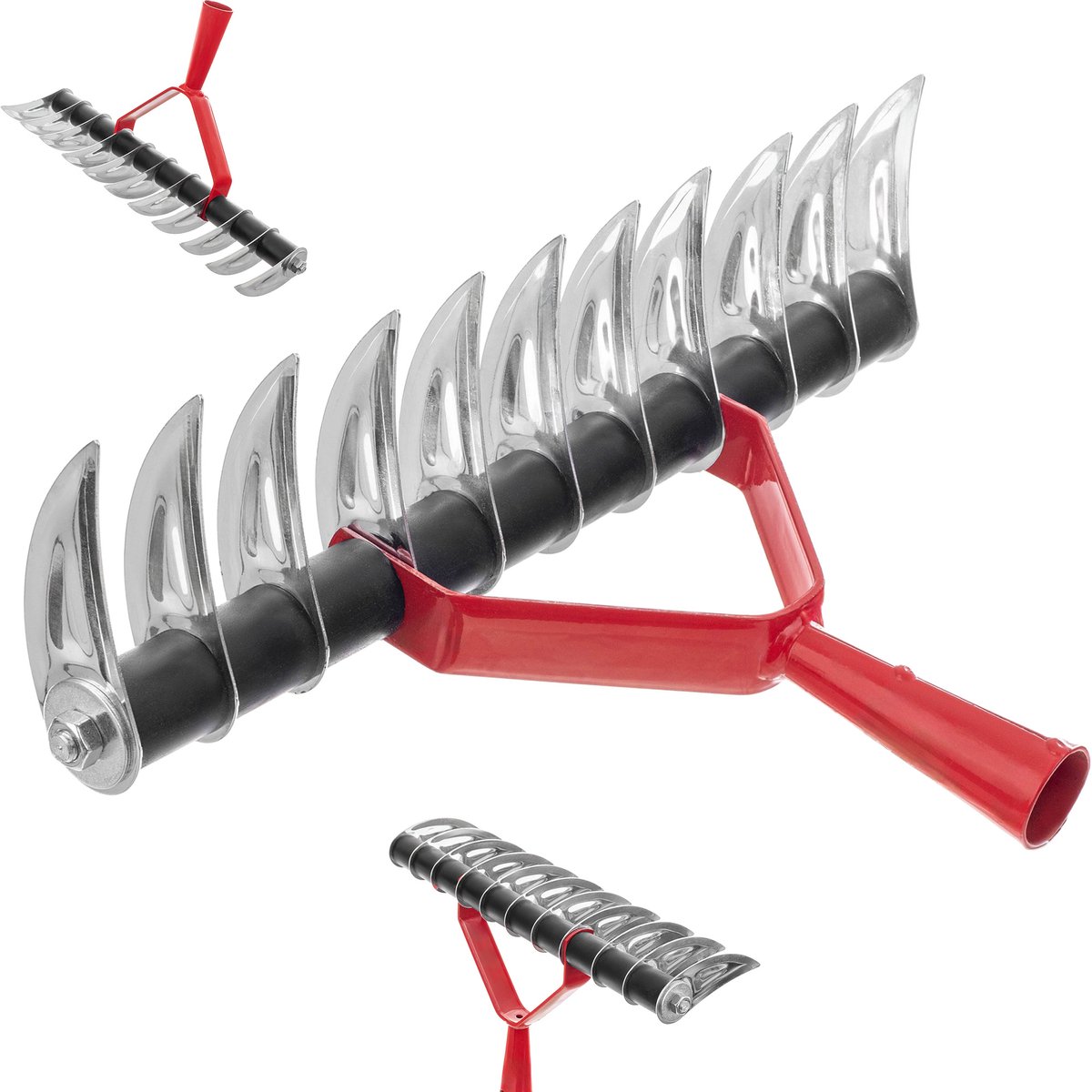 KADAX Gazonbeluchter, handmatige verticuteermachine voor tuin, gazon, schuim, tuinaccessoires van metaal, snijhark, cultivator, gazonbeluchter, verticuteermachine (eenzijdig, zonder handvat)