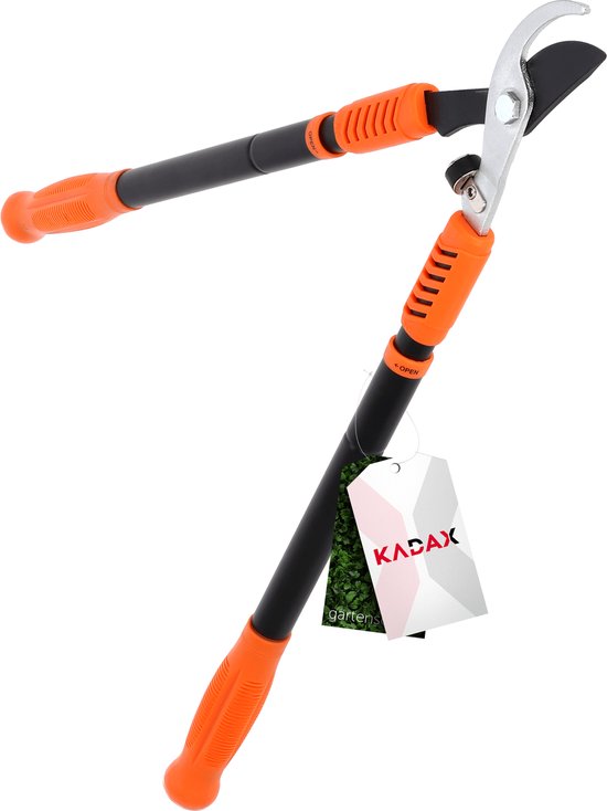 Foto: Kadax telescopische tuinschaar met stalen messen 64 96 cm rozenschaar handmatige snoeischaar met anti slip handgrepen voor takken bladeren heggenschaar zwart oranje 