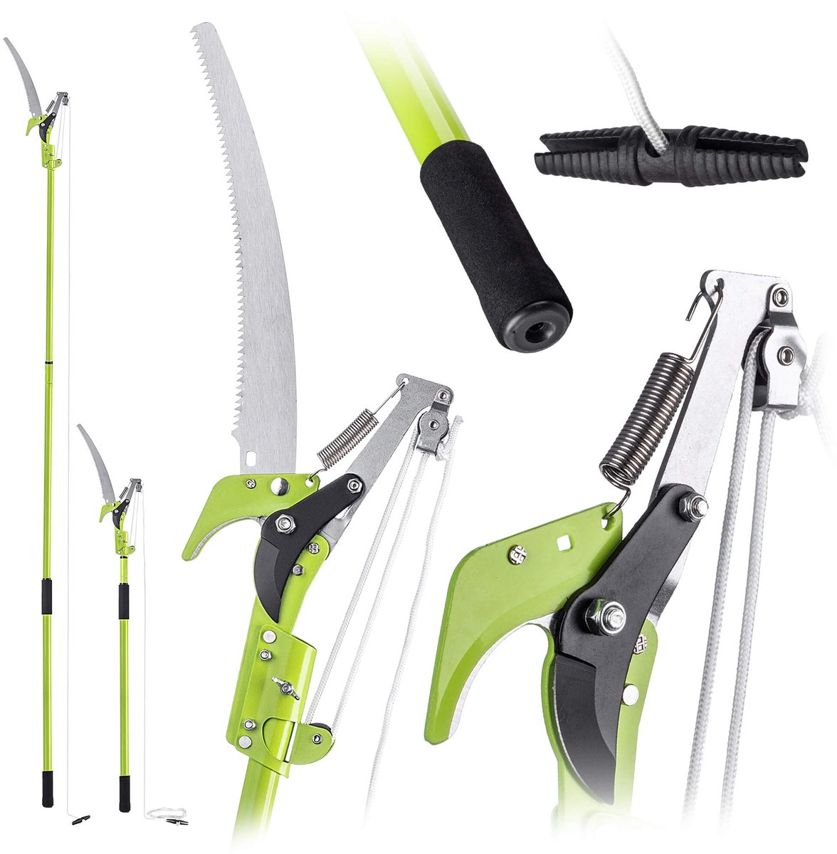 KADAX 2-in-1 takkenzaag met geïntegreerde takkenschaar, boomzaag met telescoopsteel 142–287 cm, telescopische tuinzaag met takkenschaar, telescopische zaag met tuinschaar