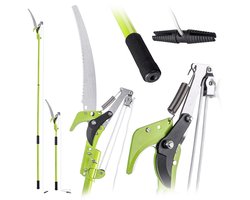 KADAX 2-in-1 takkenzaag met geïntegreerde takkenschaar, boomzaag met telescoopsteel 142–287 cm, telescopische tuinzaag met takkenschaar, telescopische zaag met tuinschaar