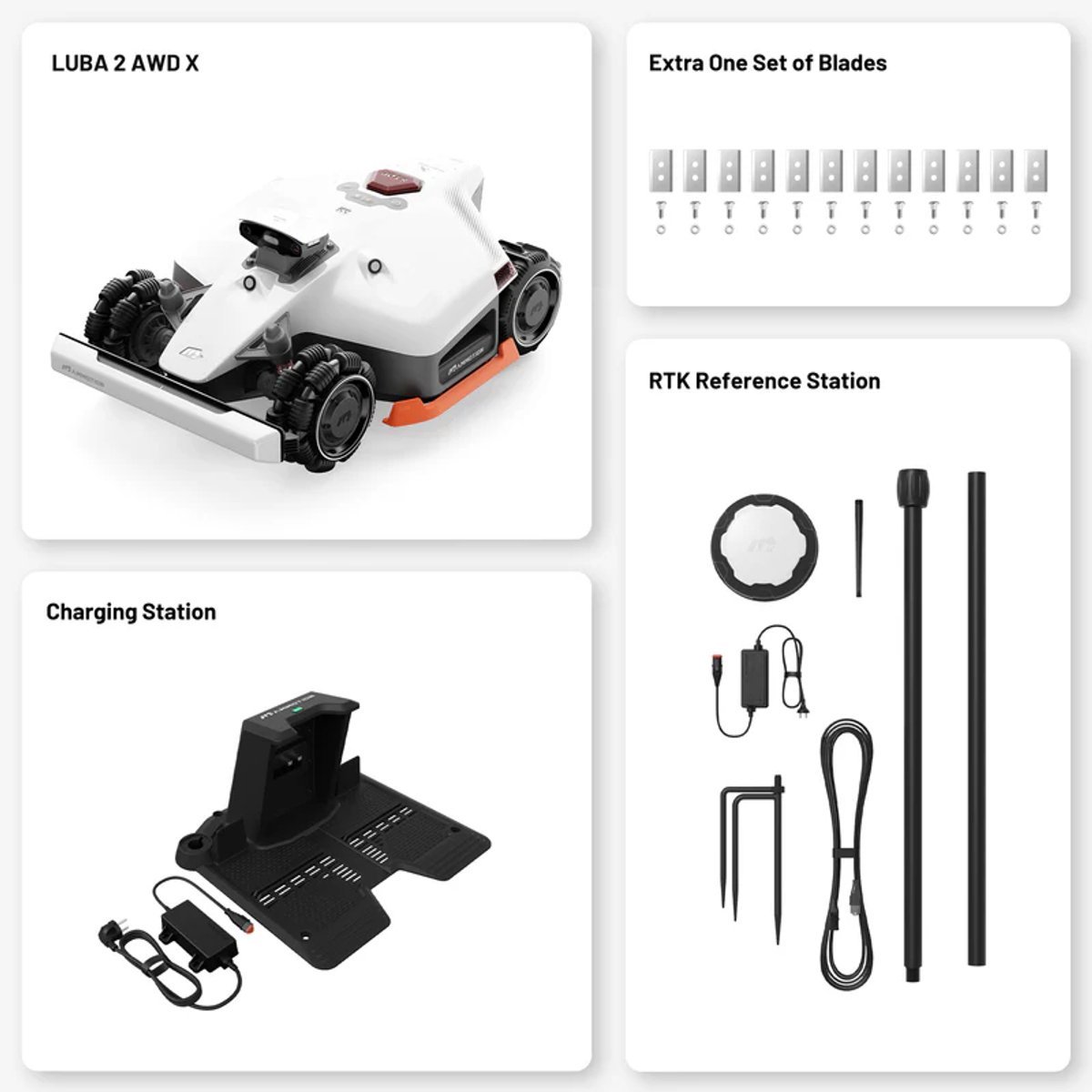 Afbeelding 2 van Mammotion Luba 2 AWD 3000 X - Robotmaaier - draadloos - GPS - Model 2025 - geen draad - Wifi en app bediening - Vision + RTK - 4 wiel aandrijving