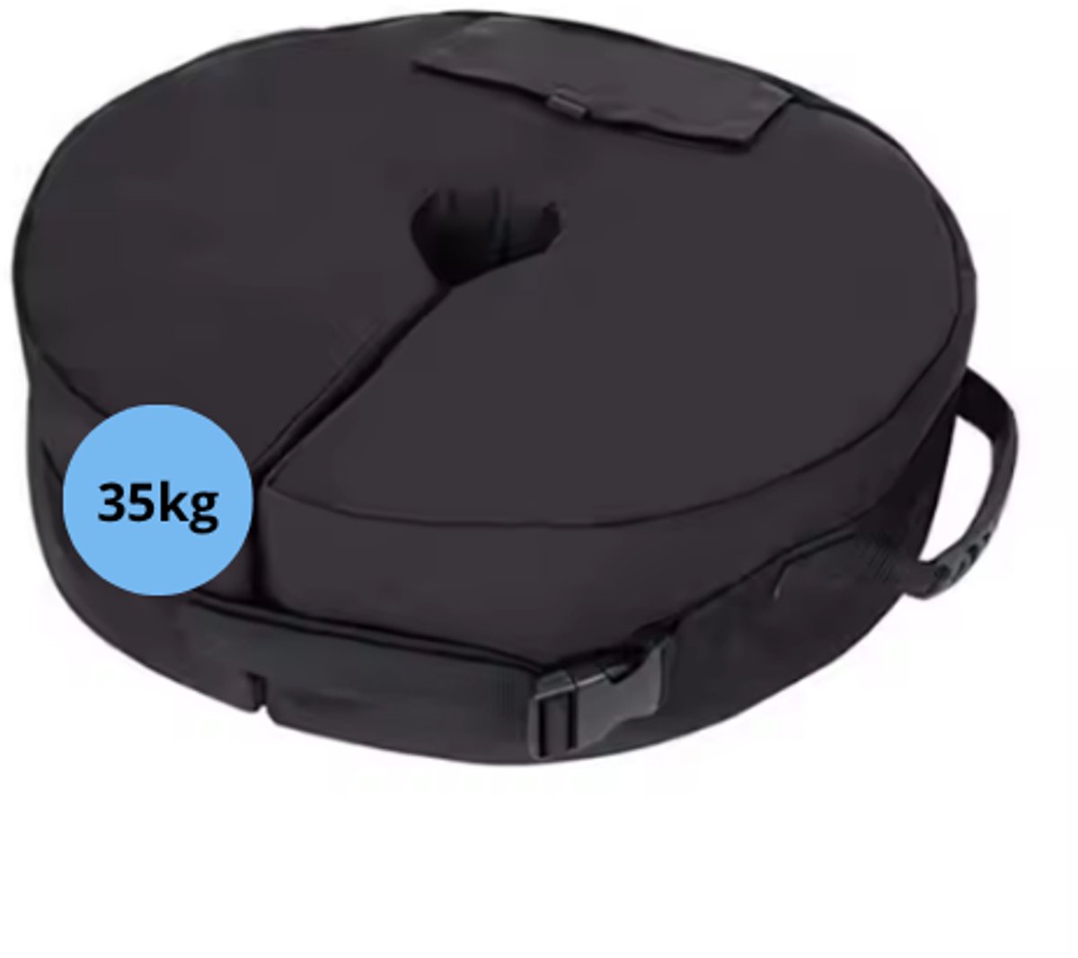 Parasolvoet zandzak rond - Parasolstandaard - Heavy Duty - Oxford 600D - 46 x 15 cm - 8 cm diameter - Vulbaar tot 35 kg - Ongevuld