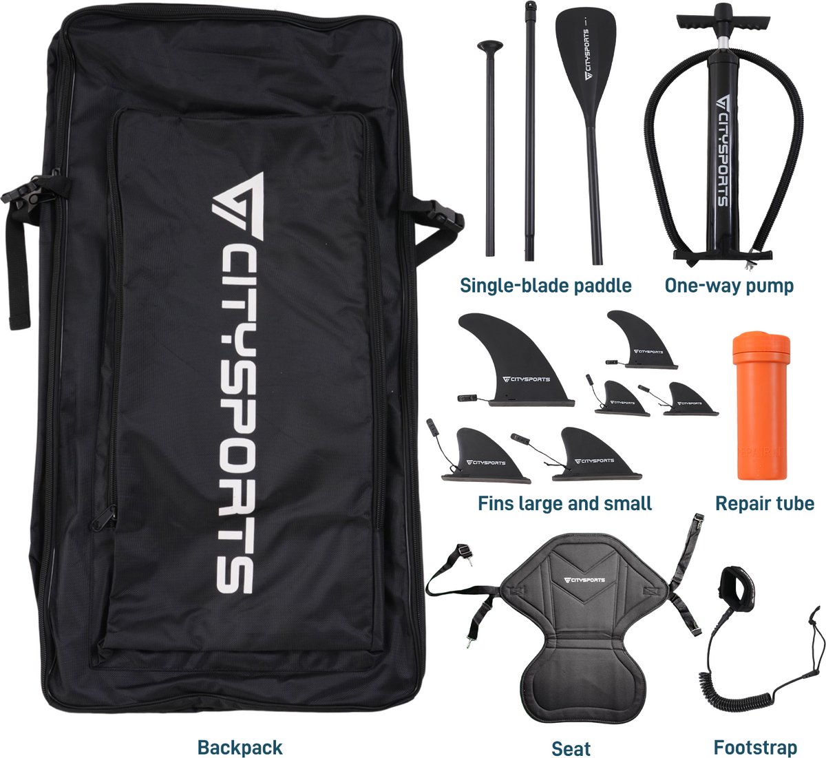 CITYSPORTS SUP Board - Paddle Board - Opblaasbaar Paddle Board - Verstelbare Peddel - Complete Set - 320 cm - Max. 160 kg – foto 8