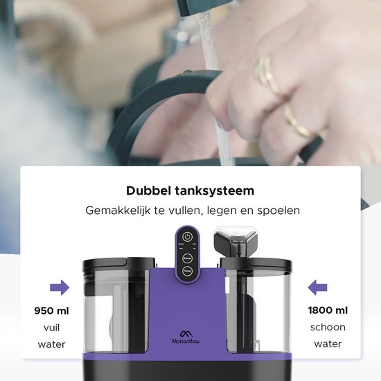 Motionflow 4-in-1 Tapijtreiniger - Verwarmingsfunctie en zelfreinigend - Vlekkenreiniger - Reinigingsmachine voor bank, vloer, auto en tapijt - Zetelreiniger met 4 Borstels / opzetstukken - Carpet Cleaner inclusief Schoonmaakmiddel