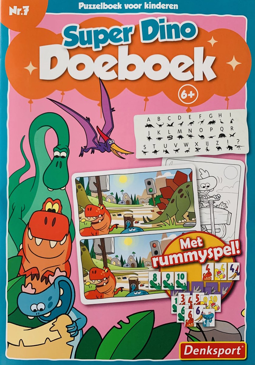 Denksport puzzelboek - Dino puzzelboek - Dino spelletjes boek - Activiteitenboek dinosaurussen - 6+