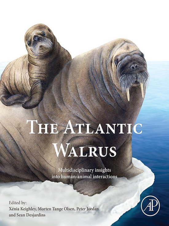 Boekomslag: "The Atlantic Walrus" met een illustratie van twee walrussen op een ijsschots.