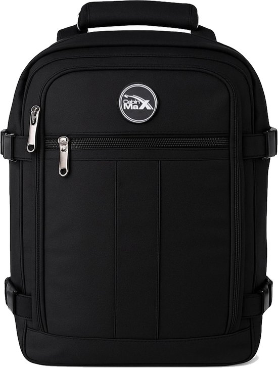 CabinMax Metz Reistas – Handbagage 24L Wizz Air – Rugzak Transavia – Schooltas - 40x30x20 cm – Compact Backpack – Lichtgewicht – Zwart