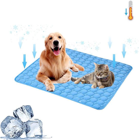 Koelmat hond - Blauw, M, 50*62CM - Koelmat kat - zelfkoelende - Koelmatten voor honden - Koelmat voor honden - Koelmat voor katten - Koelmat voor huisdieren - Koelmat Voor Hond en Kat - Geschikt voor katten en honden thuis en op reis