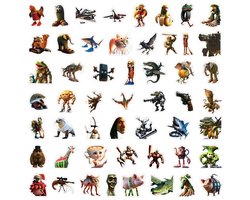 Brainrot Sticker Pack – Italiaanse Meme Madness (50 stuks) 4–8 cm - Tralalero Tralala - Bombardiro Crocodilo en meer