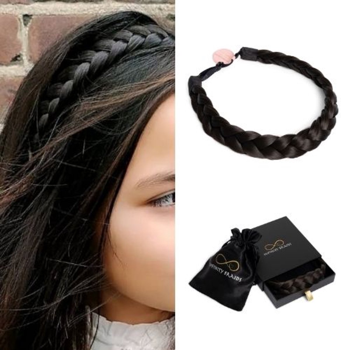 Infinity Braids - Lizzy Regular Braid - Haarband - Haarband Dames - Haarbanden - Haarband meisje - Lizzy Havana Roots