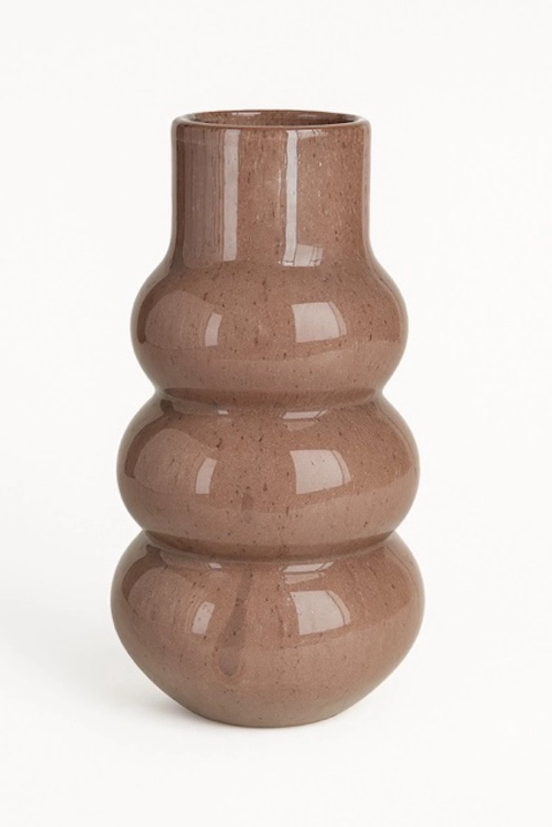 Vase The World Vaas Lomami | Shiny Brown - Bruin | Mondgeblazen glas | D18xH30 cm