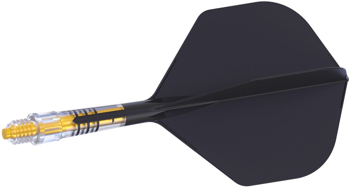 Cuesoul ROST T19 Integrated Dart Flights Small Standard Wing Carbon Black Yellow - Dart Flights Maat 1