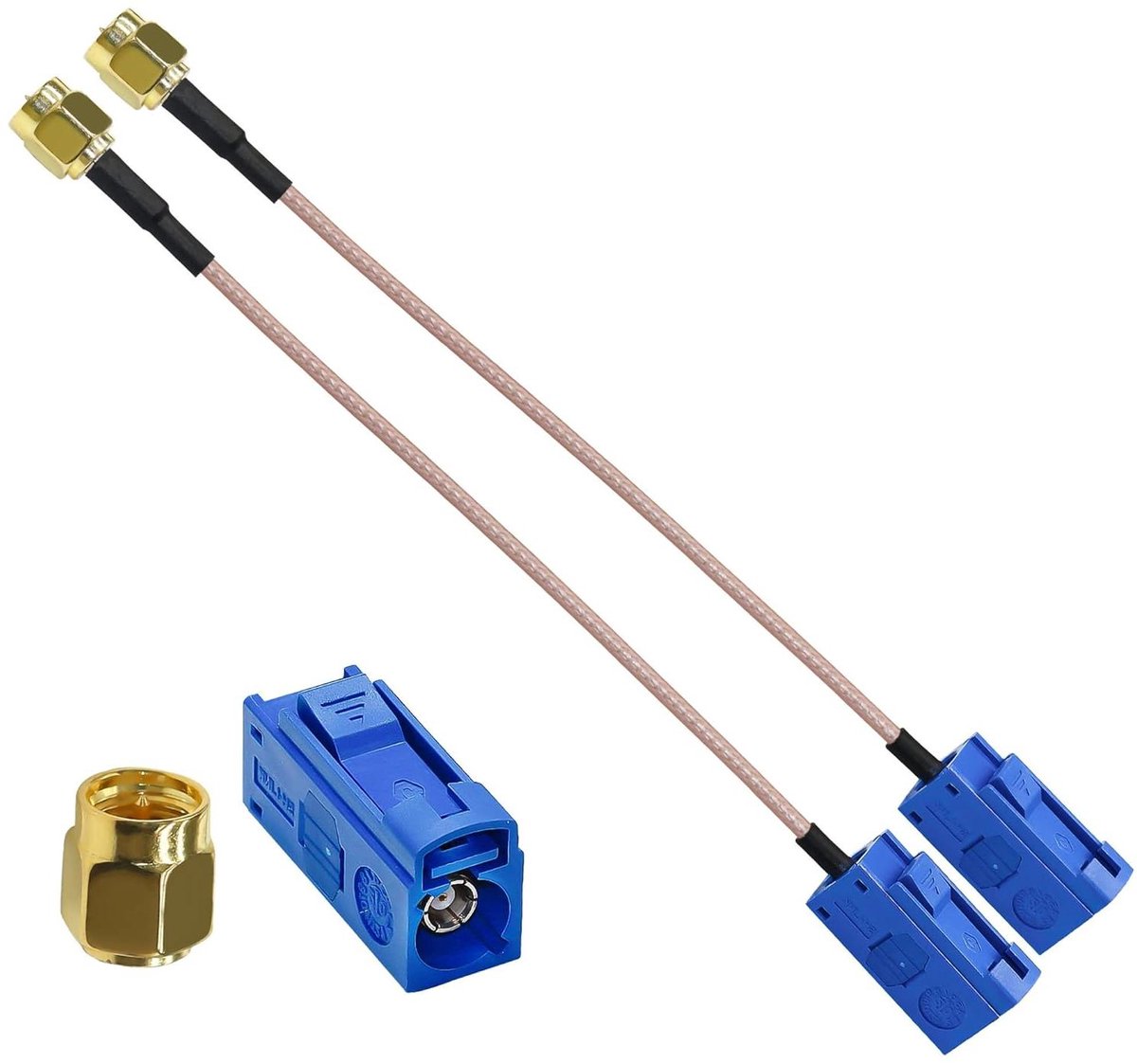 Image of JGS Premium - Coaxkabel SMA naar Fakra C RG316 15 cm WLAN-antenne verlengkabel draadloos beveiligingssysteem 2 stuks