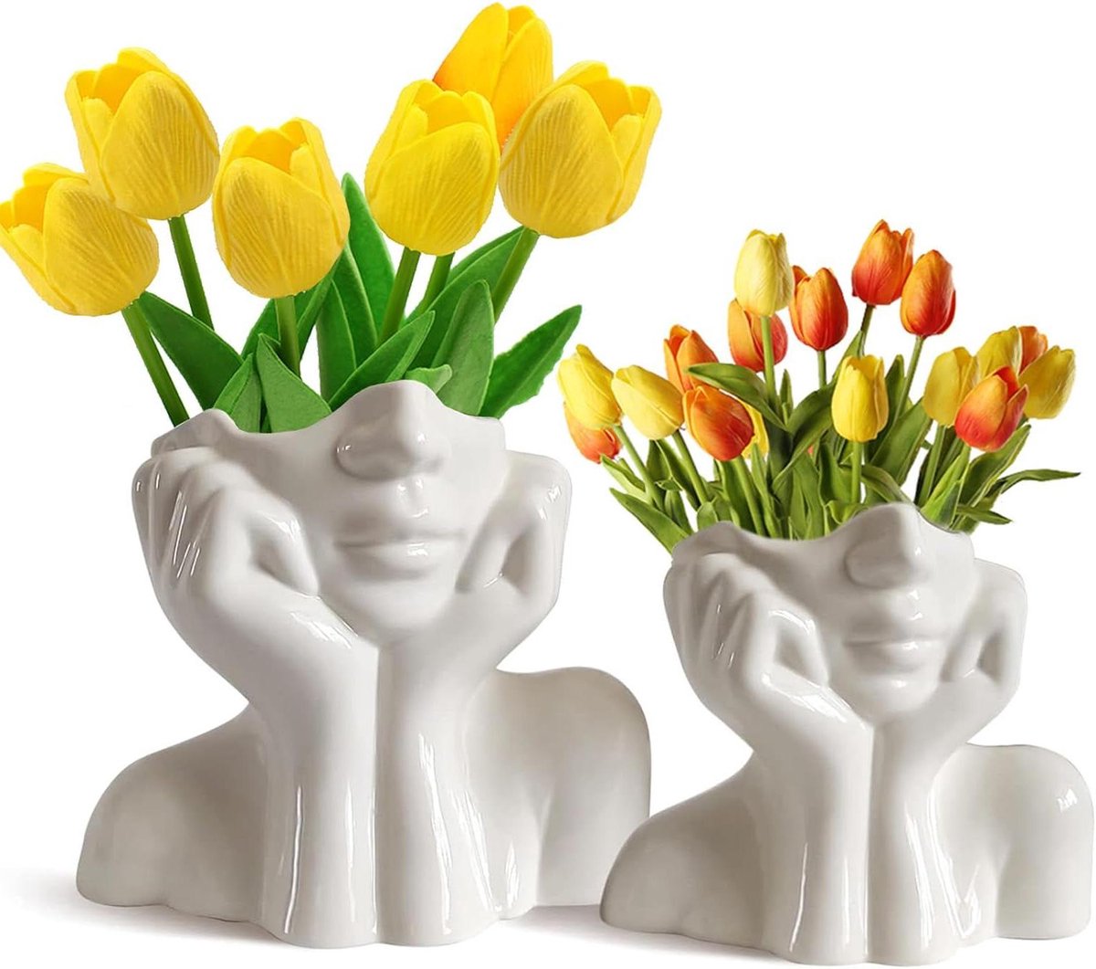 JGS Premium - Keramische bloem vaas set voor moderne woonkamer decoratie Any
